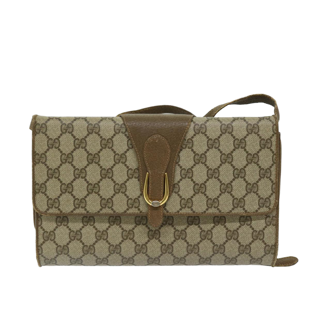 GUCCI GG Supreme Shoulder Bag PVC Beige 904 02 050 Auth hk1157