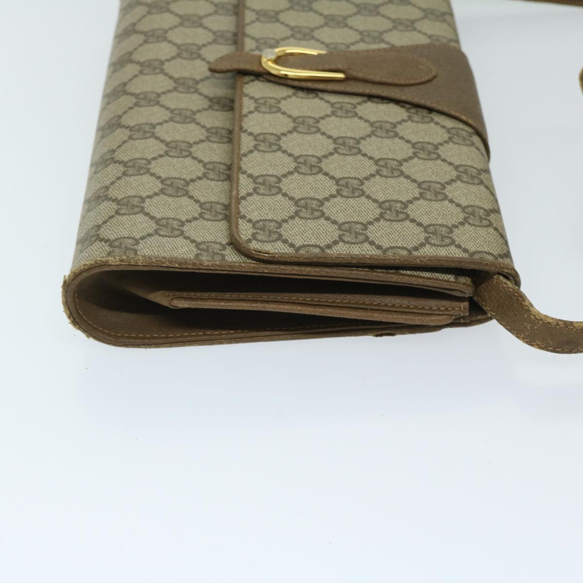 GUCCI GG Supreme Shoulder Bag PVC Beige 904 02 050 Auth hk1157