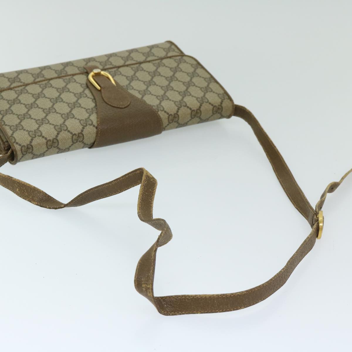 GUCCI GG Supreme Shoulder Bag PVC Beige 904 02 050 Auth hk1157