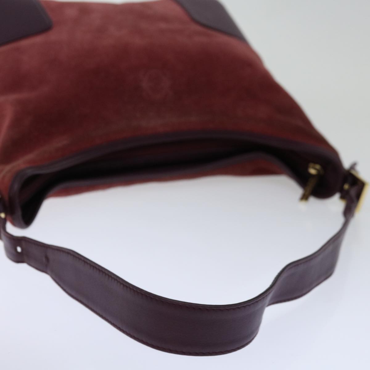 LOEWE Shoulder Bag Suede Purple Auth hk1162