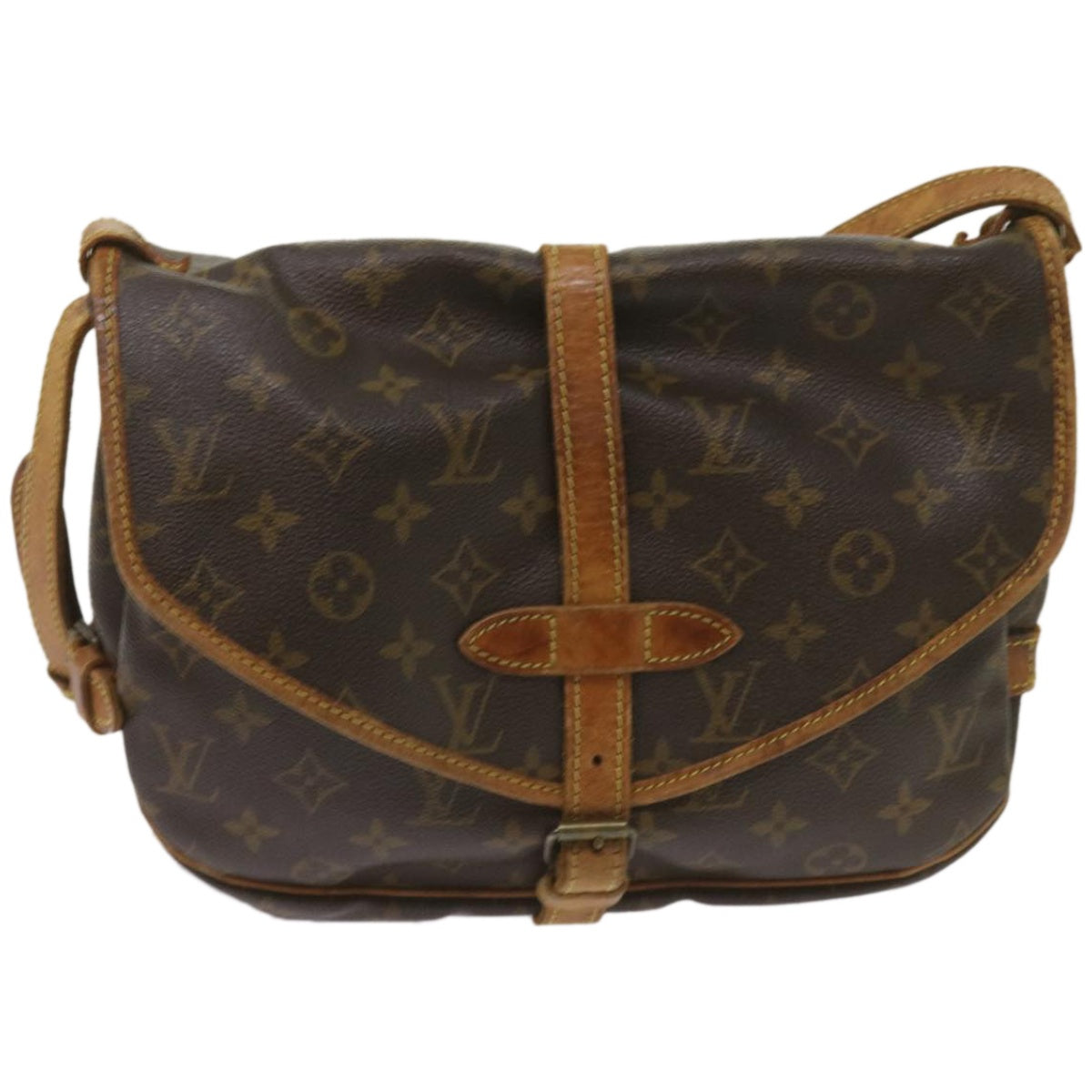 LOUIS VUITTON Monogram Saumur 30 Shoulder Bag M42256 LV Auth hk1165