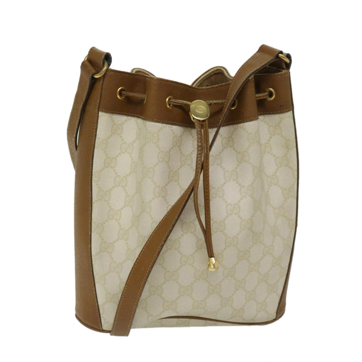 GUCCI GG Supreme Shoulder Bag PVC White 41 02 034 Auth hk1168