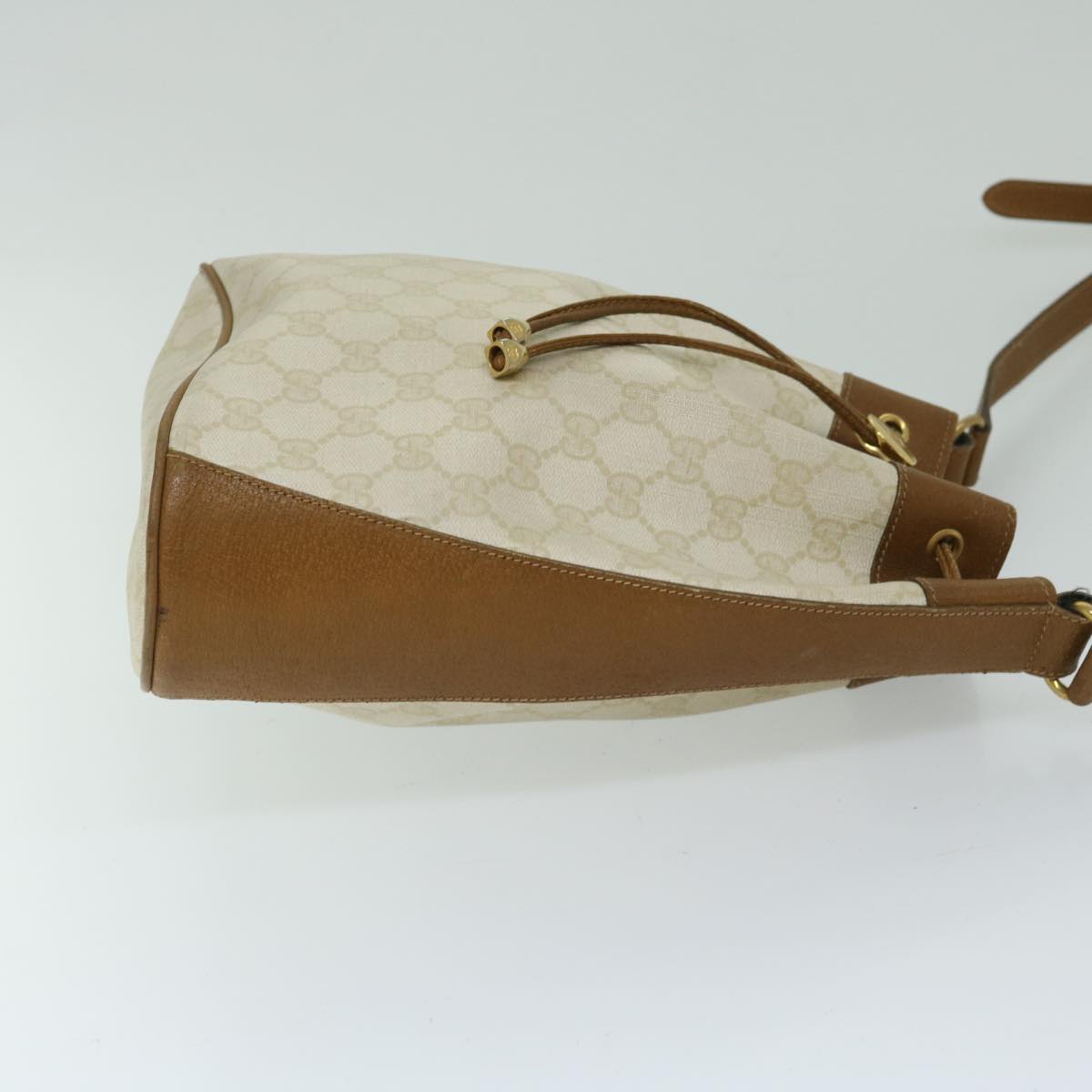 GUCCI GG Supreme Shoulder Bag PVC White 41 02 034 Auth hk1168