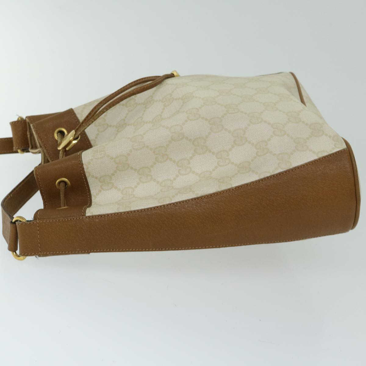 GUCCI GG Supreme Shoulder Bag PVC White 41 02 034 Auth hk1168