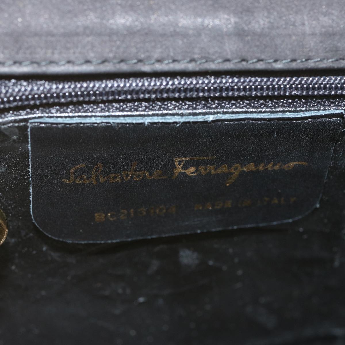 Salvatore Ferragamo Hand Bag Suede 2way Black Auth hk1171