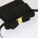 Salvatore Ferragamo Hand Bag Suede 2way Black Auth hk1171-6