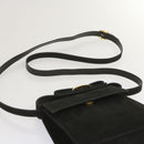 Salvatore Ferragamo Hand Bag Suede 2way Black Auth hk1171-8