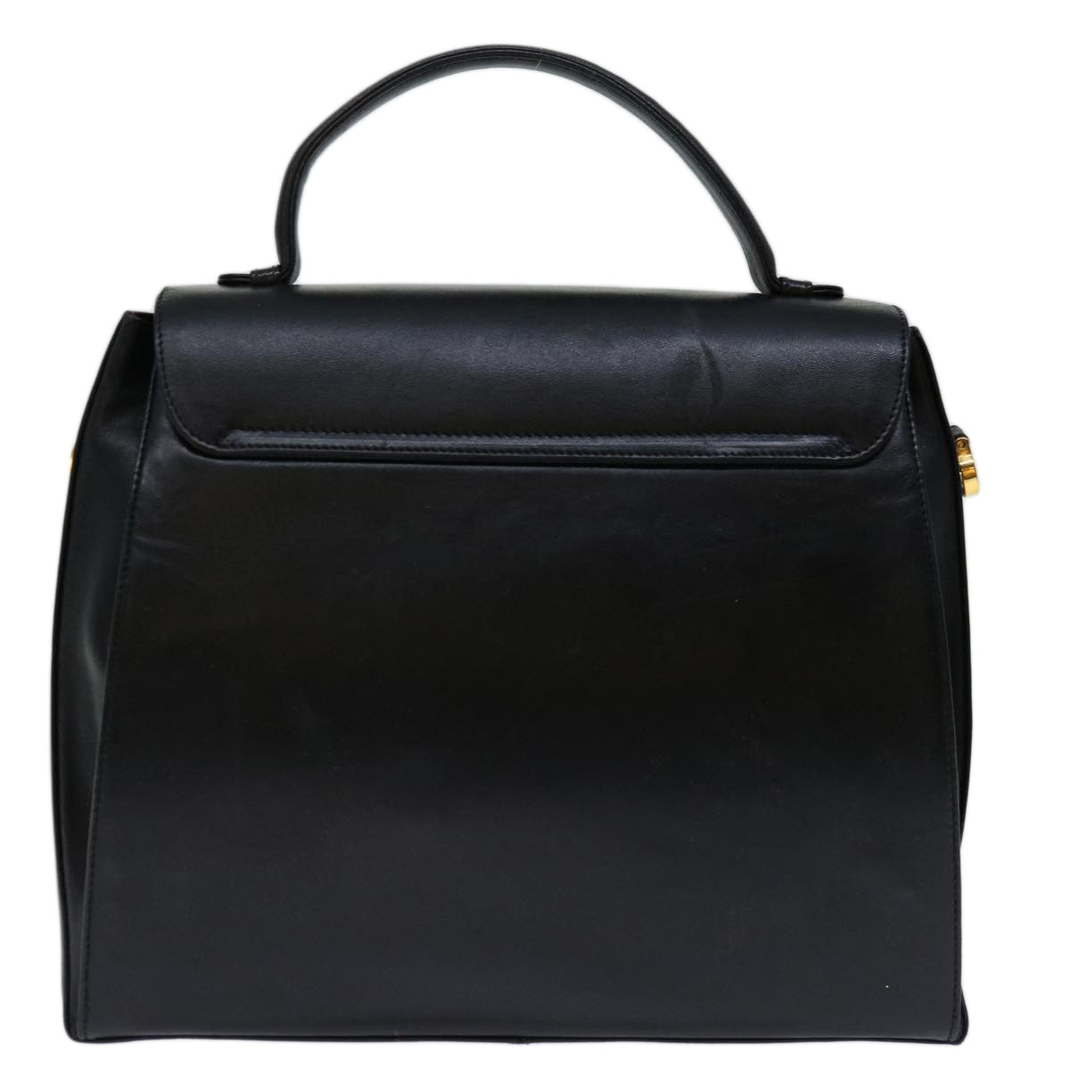 Salvatore Ferragamo Hand Bag Leather Black Auth hk1172 - 0