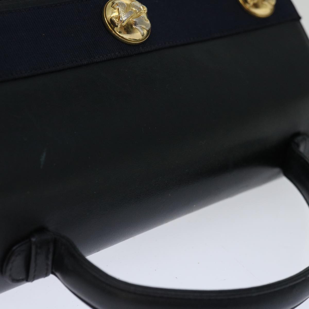 Salvatore Ferragamo Hand Bag Leather Black Auth hk1172
