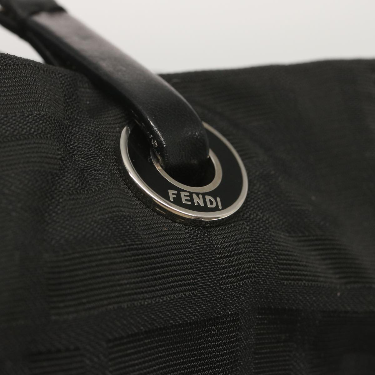 FENDI Zucca Canvas Hand Bag Black Auth hk1179