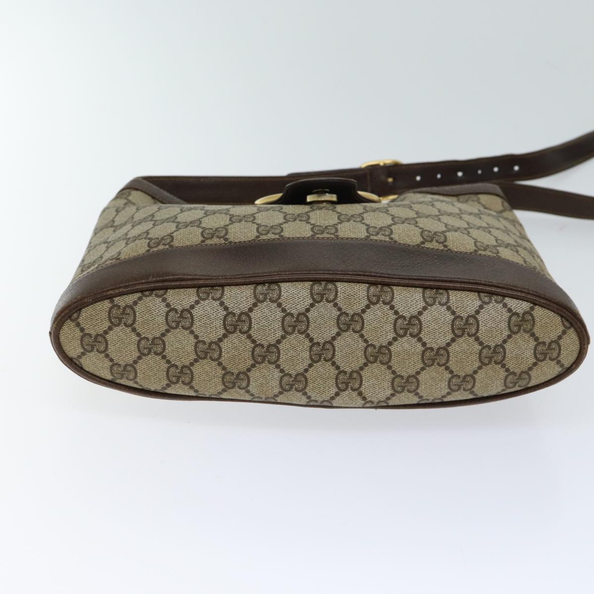 GUCCI GG Canvas Shoulder Bag PVC Beige Auth hk1205