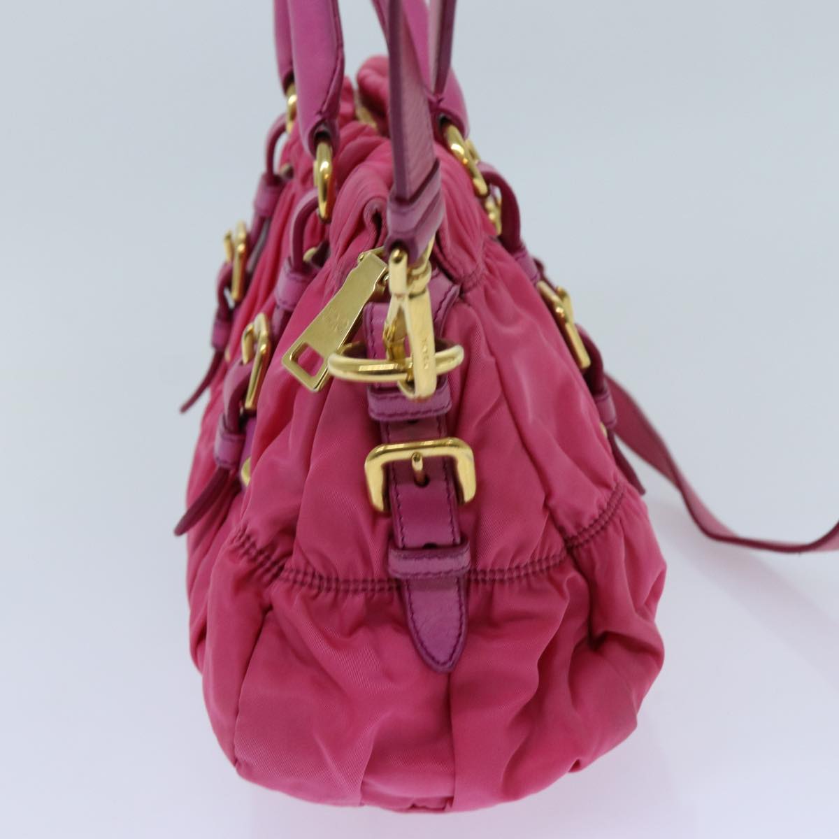 PRADA Hand Bag Nylon 2way Pink Auth hk1210