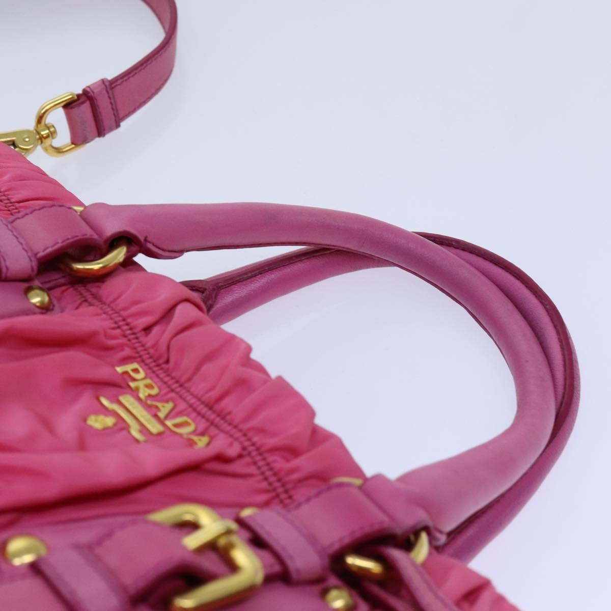 PRADA Hand Bag Nylon 2way Pink Auth hk1210