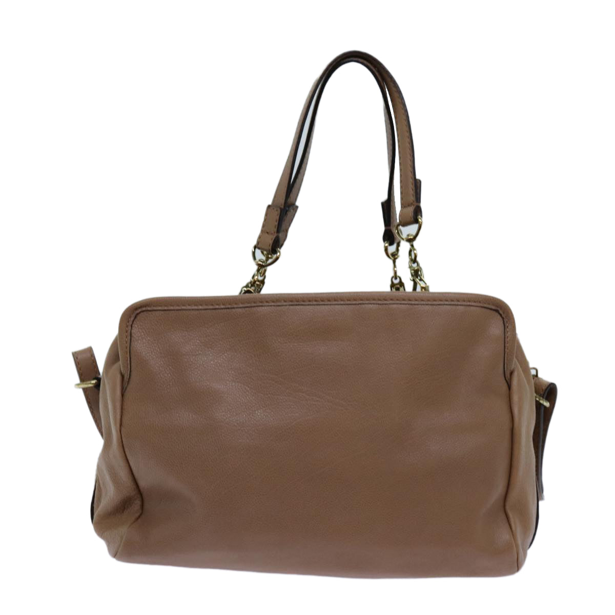 CELINE Elsie Hand Bag Leather 2way Beige Auth hk1217 - 0