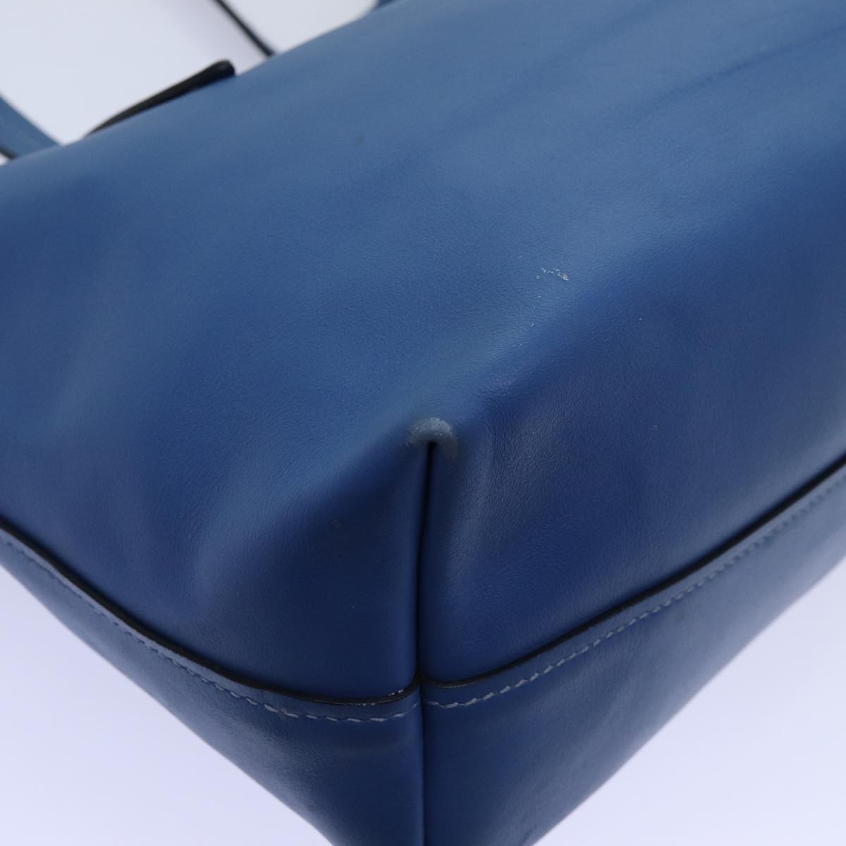 Miu Miu Tote Bag Leather Blue Auth hk1226