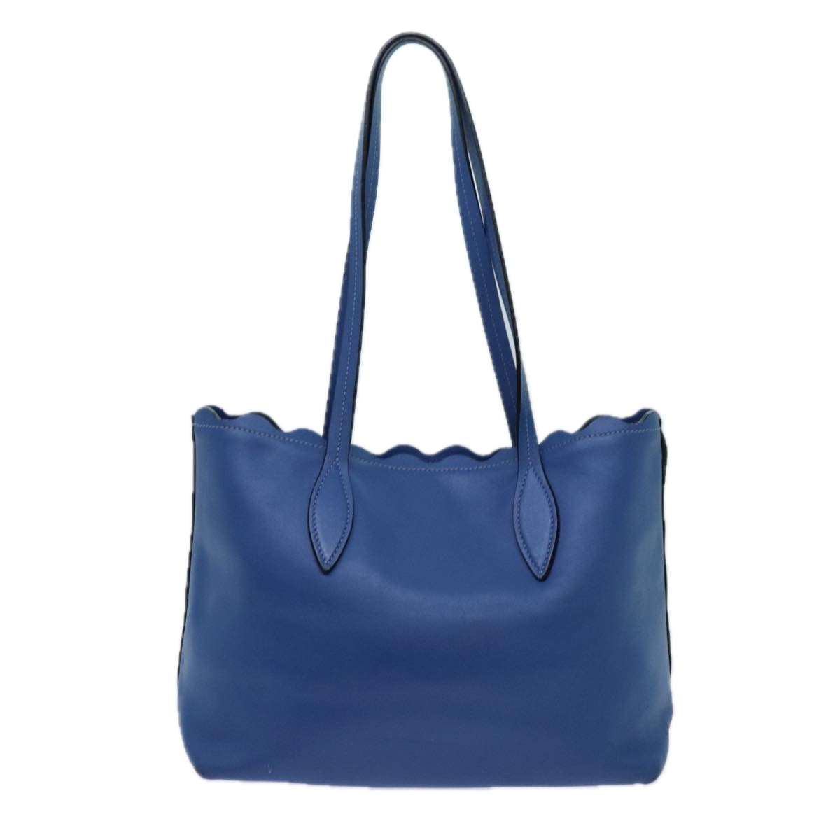 Miu Miu Tote Bag Leather Blue Auth hk1226 - 0