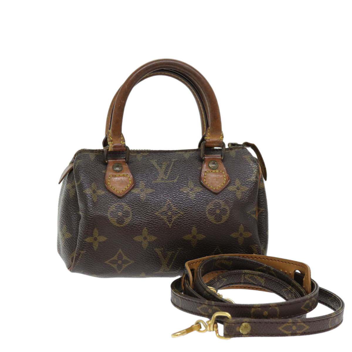 LOUIS VUITTON Monogram Mini Speedy Hand Bag 2way M41534 LV Auth hk1227