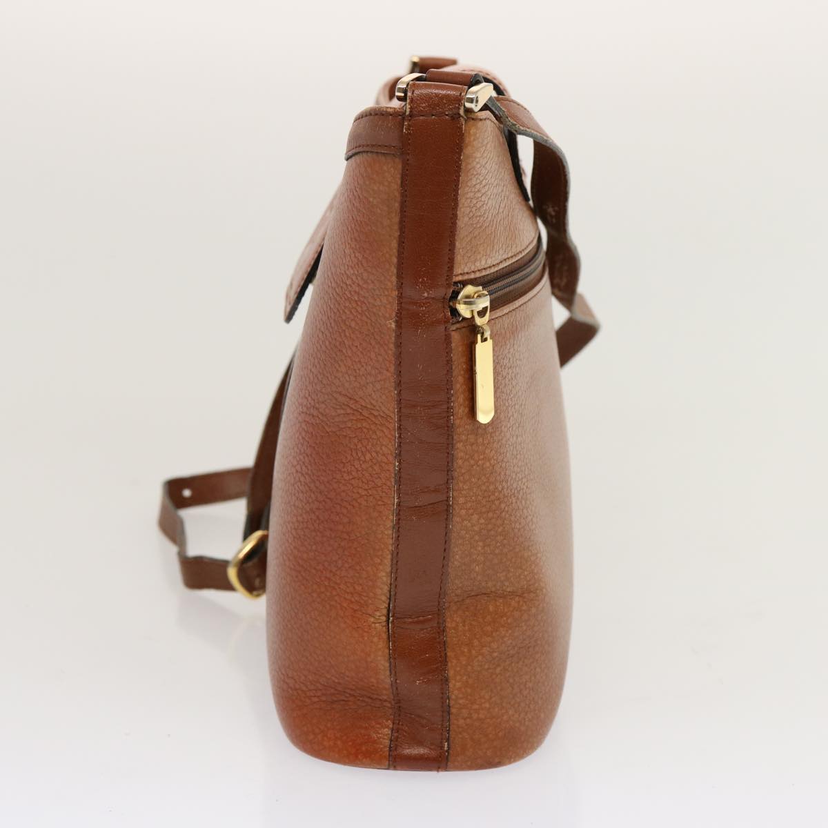 Burberrys Shoulder Bag Leather Brown Auth hk1238