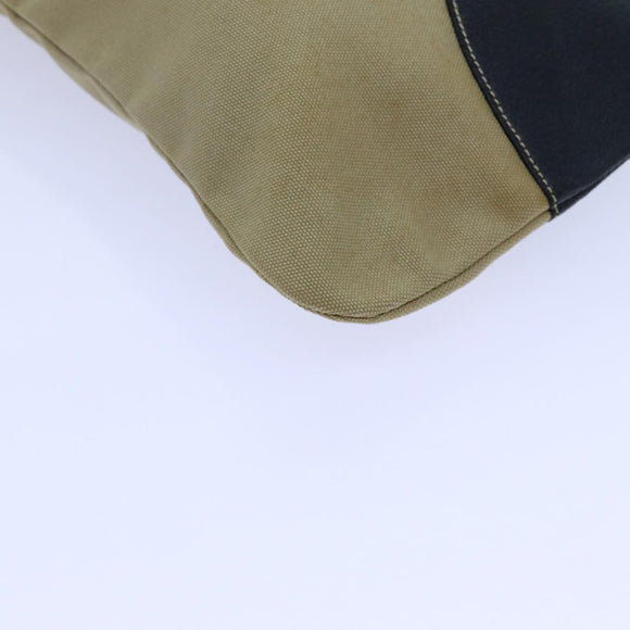 PRADA Pouch Canvas Beige Auth hk1253