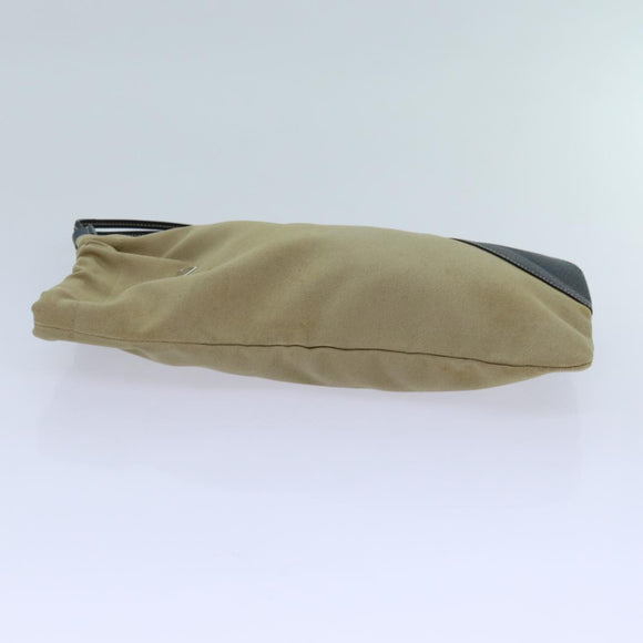 PRADA Pouch Canvas Beige Auth hk1253