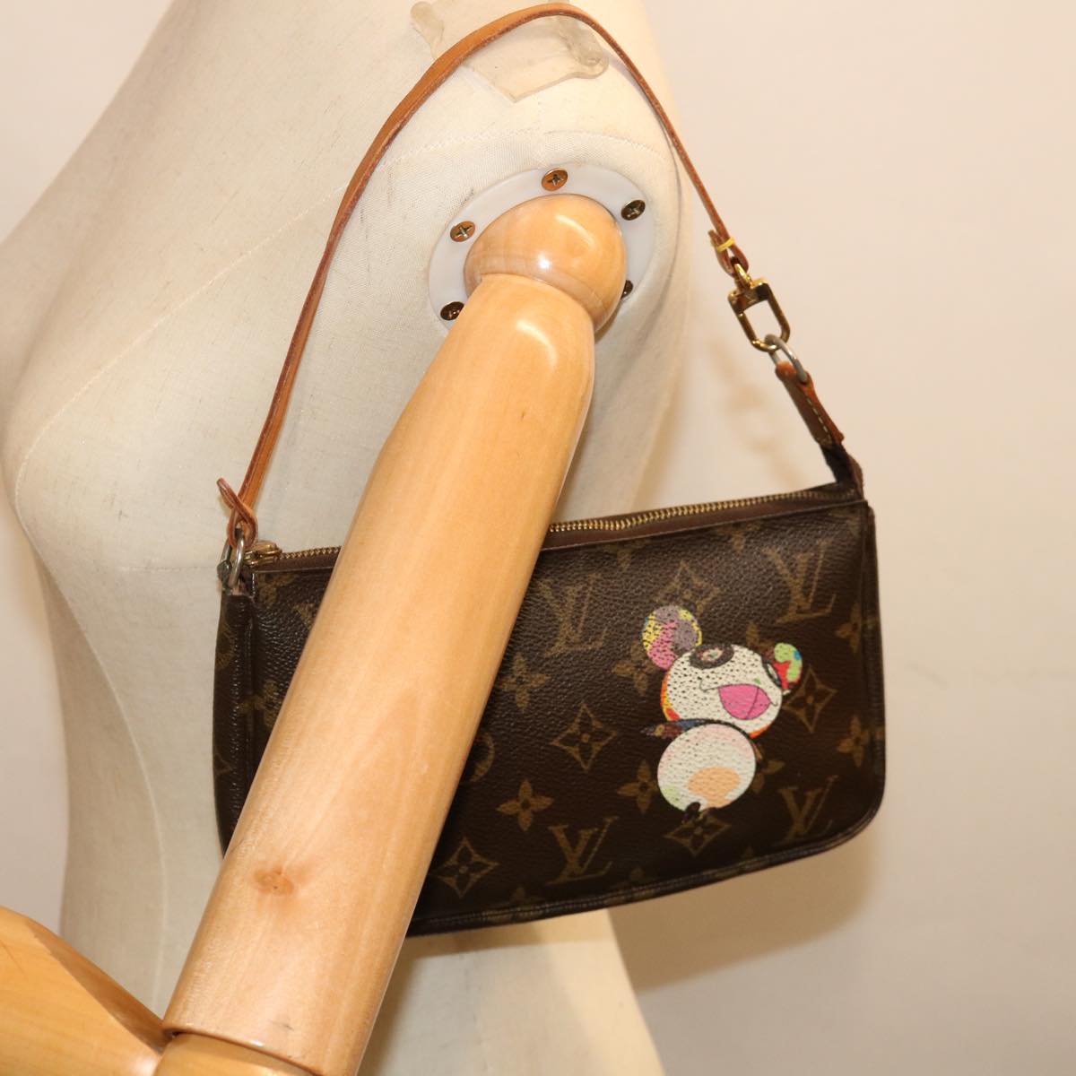 LOUIS VUITTON Monogram Panda Pochette Accessoires Pouch M51981 LV Auth hk1273