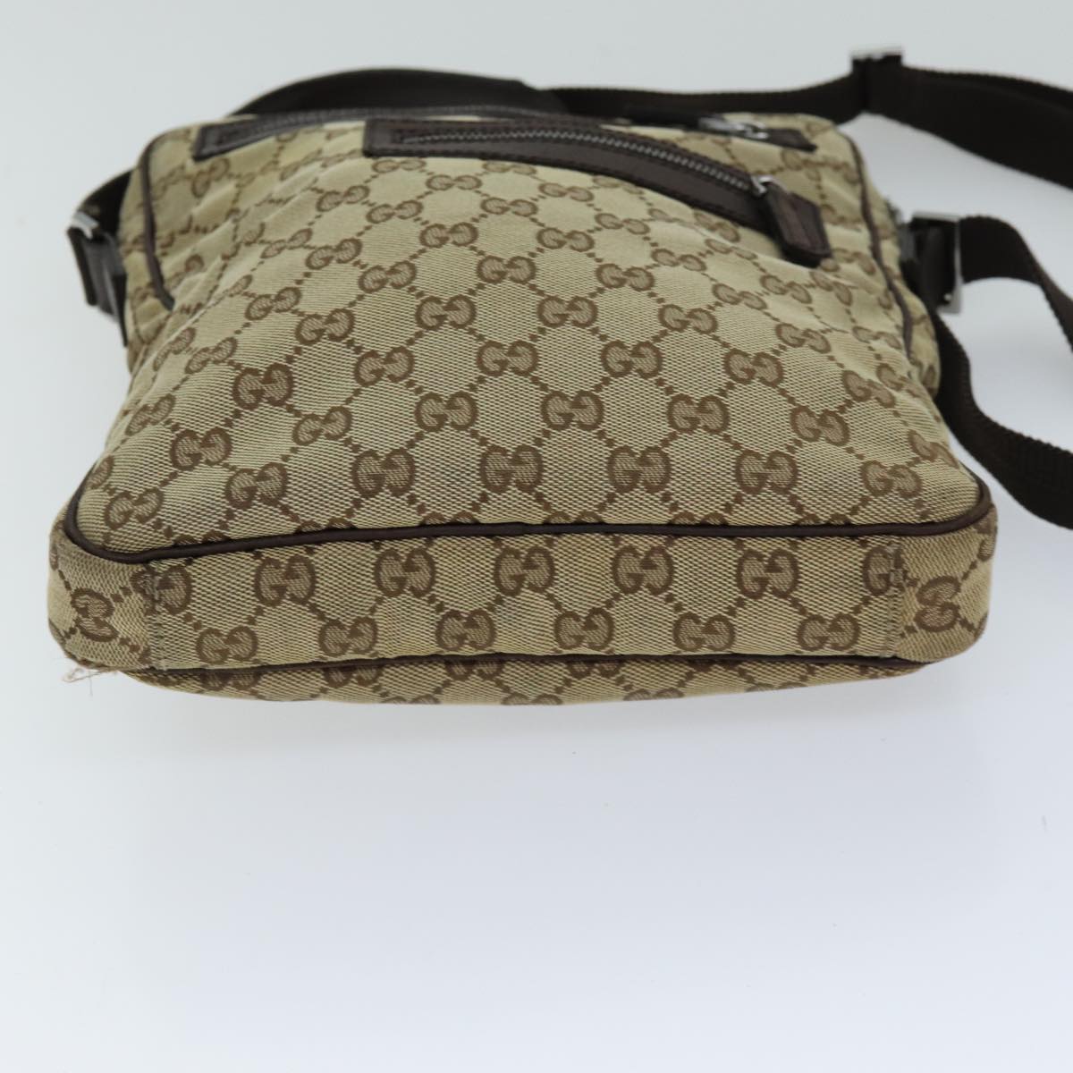 GUCCI GG Canvas Shoulder Bag Beige 92551 Auth hk1276