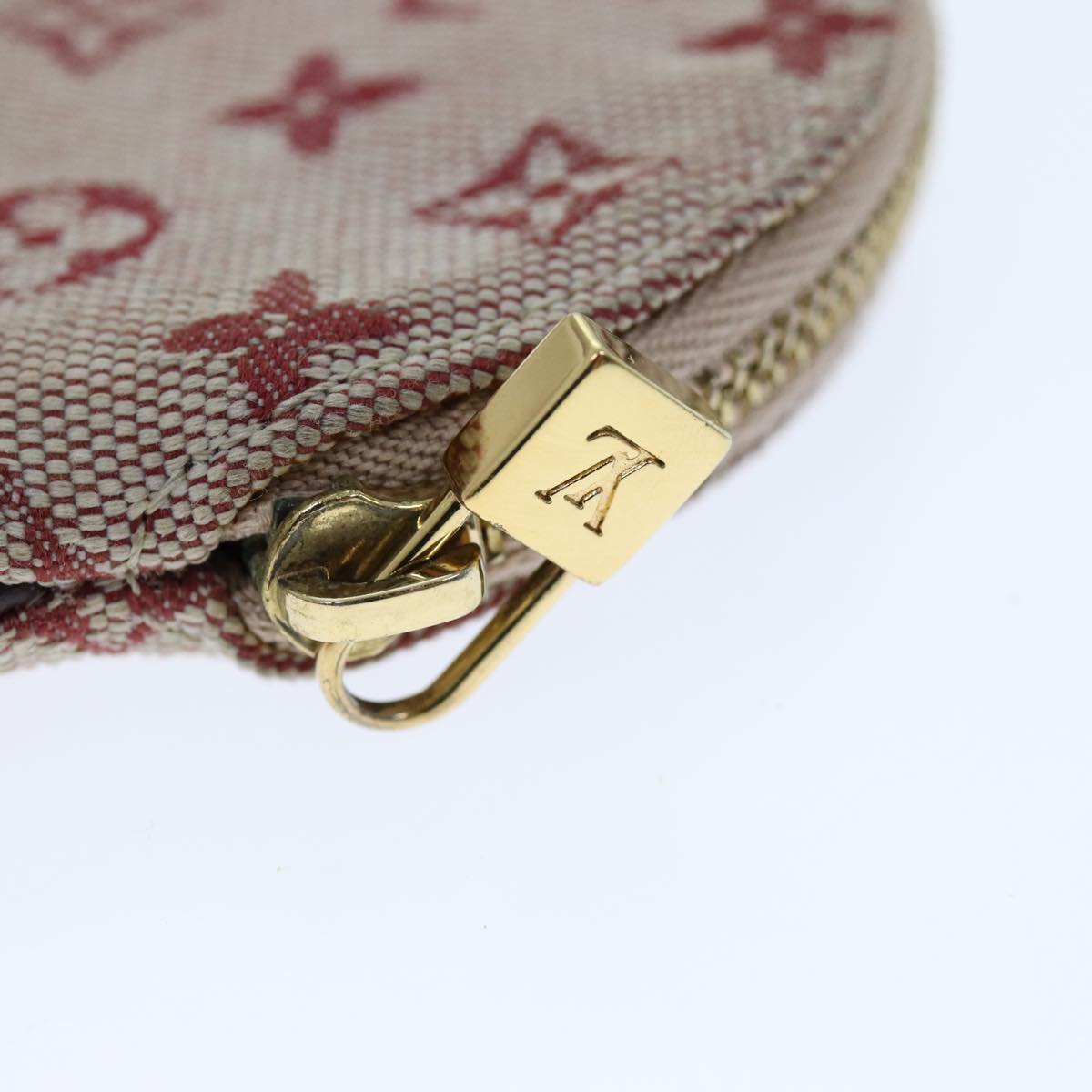 LOUIS VUITTON Monogram Mini Porte Monnaie Ron Coin Purse Red M92462 Auth hk1287