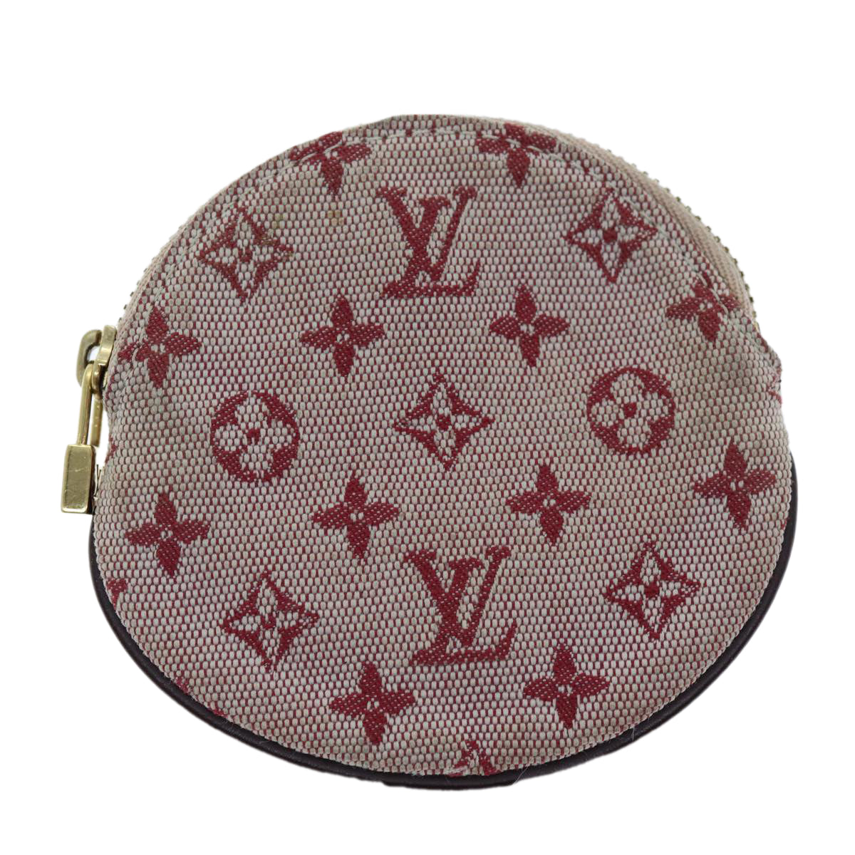 LOUIS VUITTON Monogram Mini Porte Monnaie Ron Coin Purse Red M92462 Auth hk1287