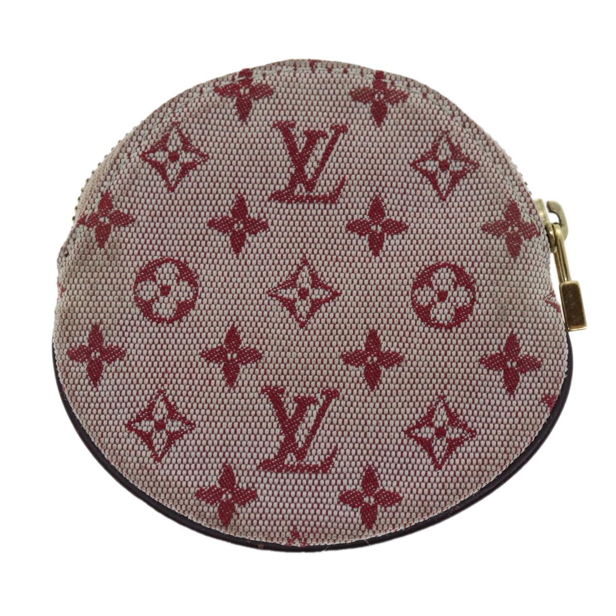 LOUIS VUITTON Monogram Mini Porte Monnaie Ron Coin Purse Red M92462 Auth hk1287 - 0