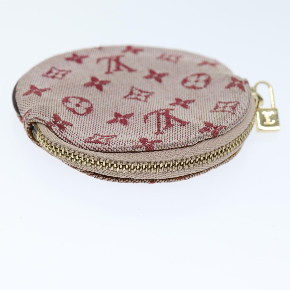 LOUIS VUITTON Monogram Mini Porte Monnaie Ron Coin Purse Red M92462 Auth hk1287