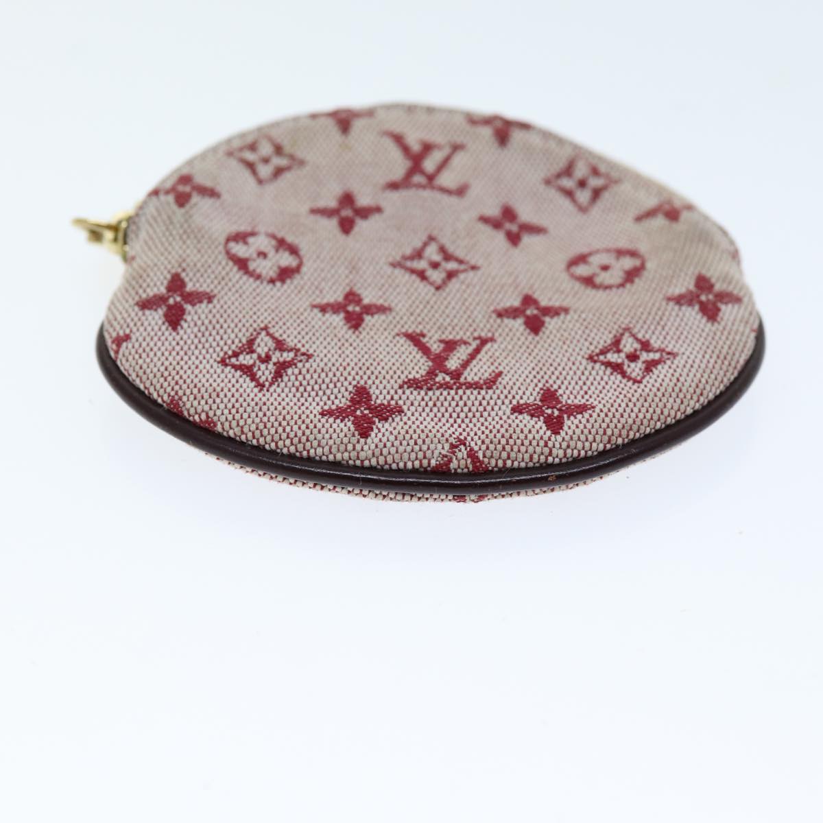 LOUIS VUITTON Monogram Mini Porte Monnaie Ron Coin Purse Red M92462 Auth hk1287