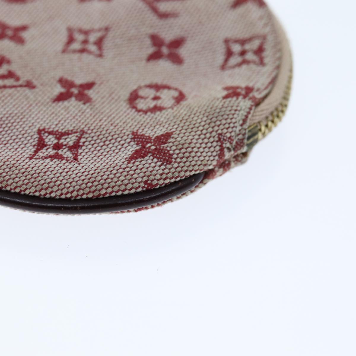 LOUIS VUITTON Monogram Mini Porte Monnaie Ron Coin Purse Red M92462 Auth hk1287