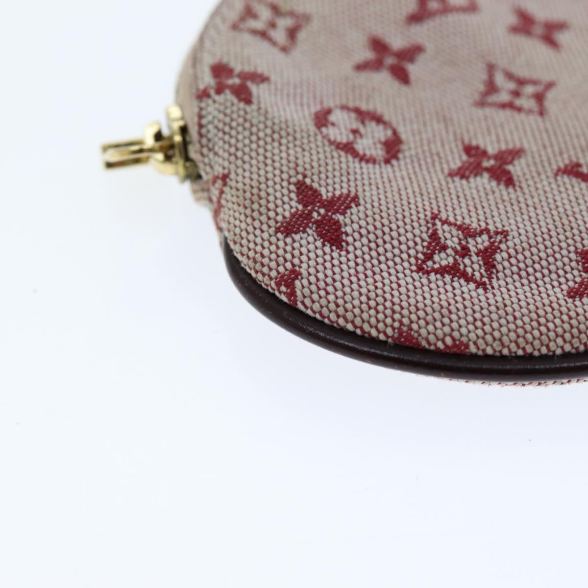 LOUIS VUITTON Monogram Mini Porte Monnaie Ron Coin Purse Red M92462 Auth hk1287