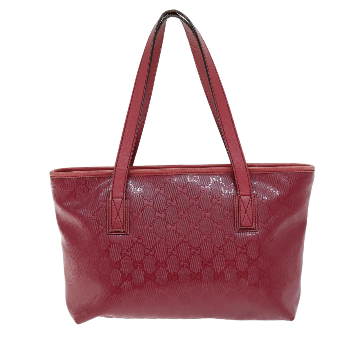 GUCCI GG Canvas Tote Bag Red 211138 Auth hk1291