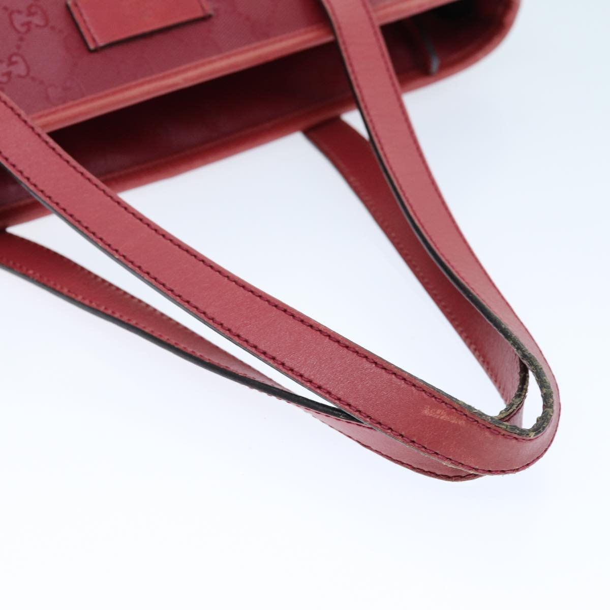 GUCCI GG Canvas Tote Bag Red 211138 Auth hk1291