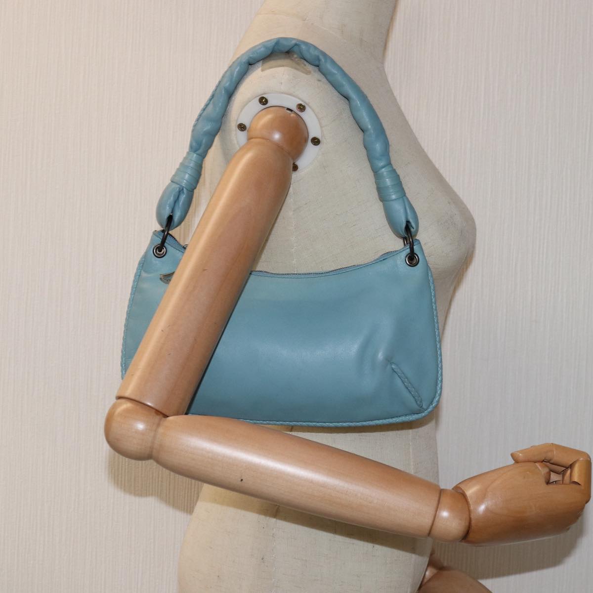 BOTTEGA VENETA Hand Bag Leather Outlet Blue 134675 Auth hk1300