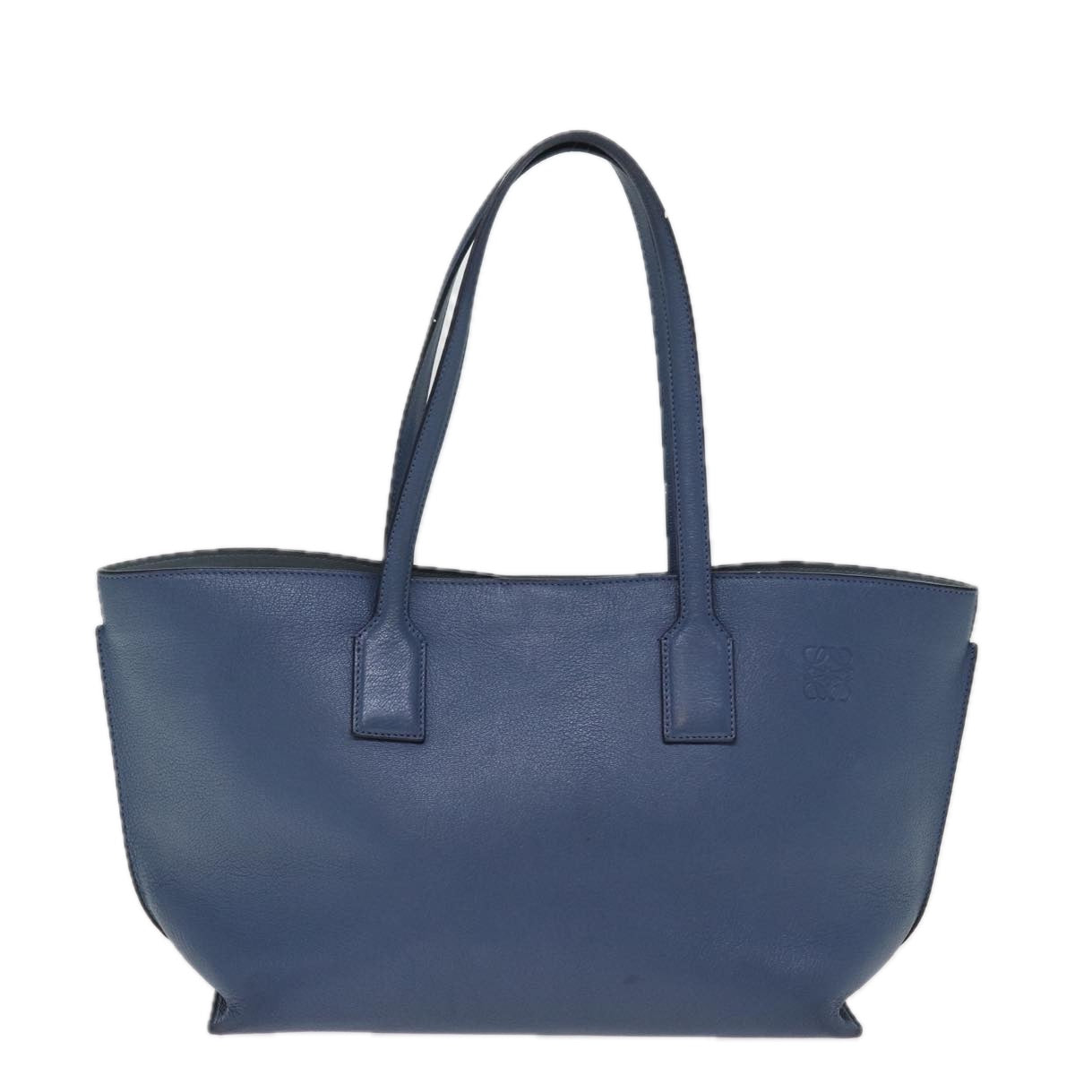 LOEWE Tote Bag Leather Blue Auth hk1302