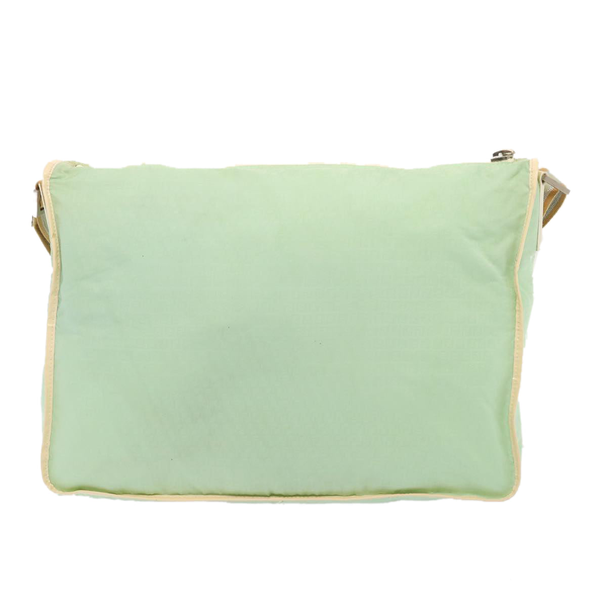 FENDI Zucchino Canvas Shoulder Bag Nylon Green Auth hk1304