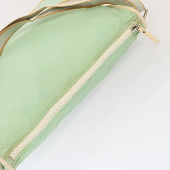 FENDI Zucchino Canvas Shoulder Bag Nylon Green Auth hk1304