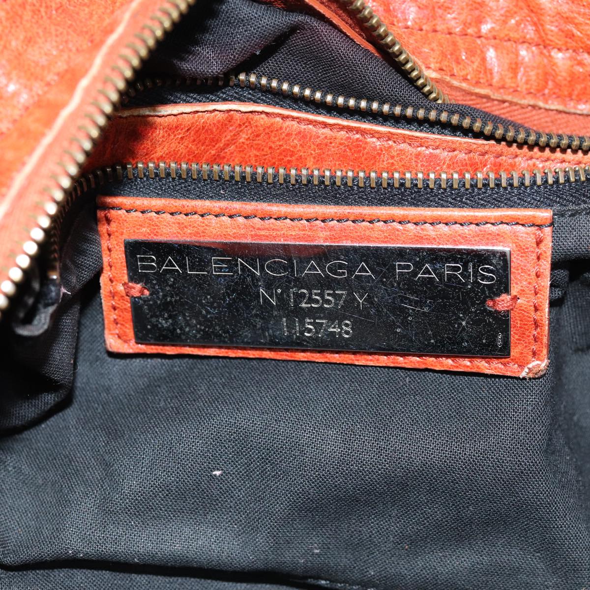 BALENCIAGA The City Hand Bag Leather 2way Orange 115748 Auth hk1311