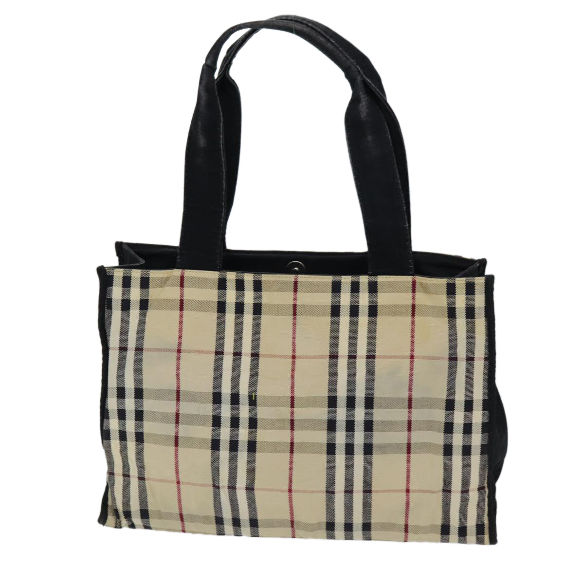 BURBERRY Nova Check Tote Bag Canvas Beige Auth hk1313