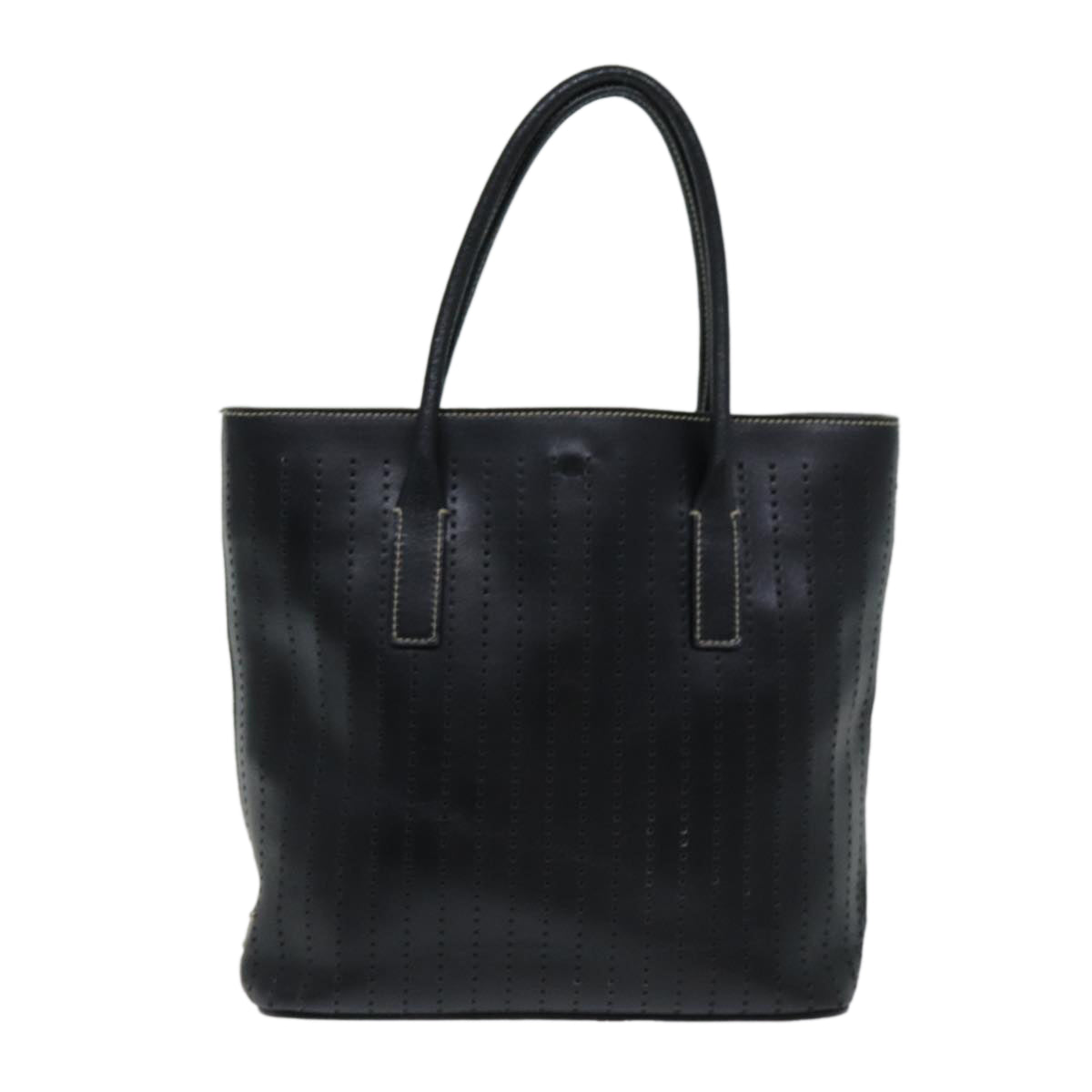 PRADA Hand Bag Leather Black Auth hk1316 - 0