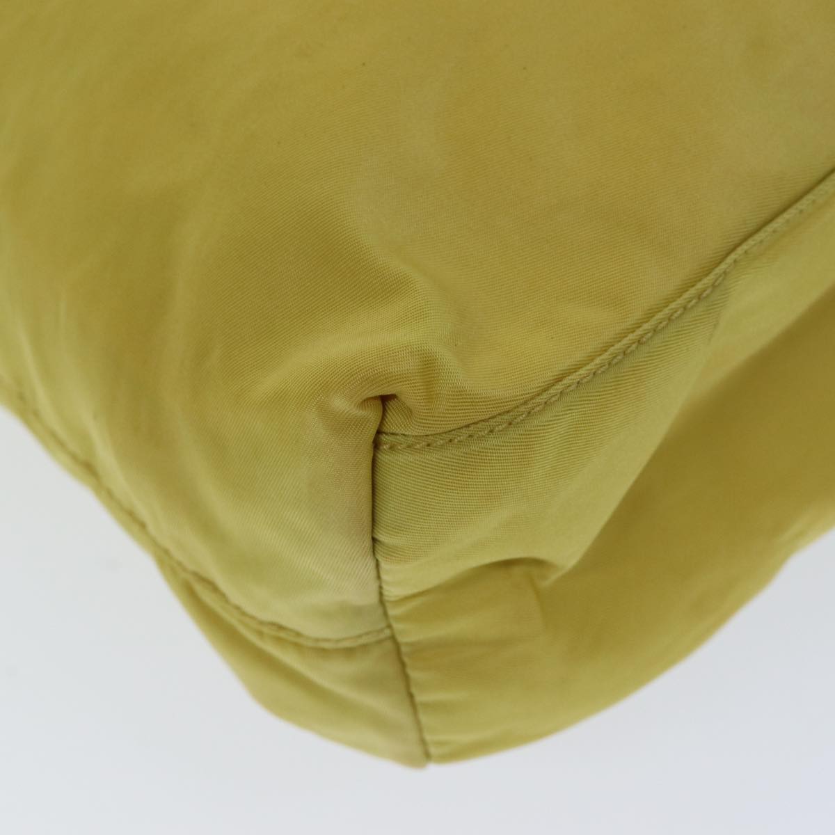 PRADA Hand Bag Nylon Yellow Auth hk1317