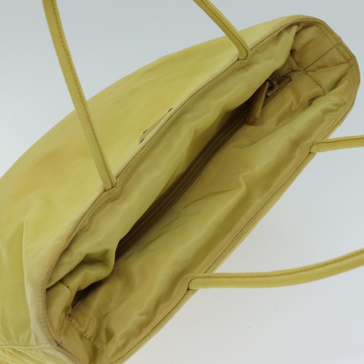 PRADA Hand Bag Nylon Yellow Auth hk1317