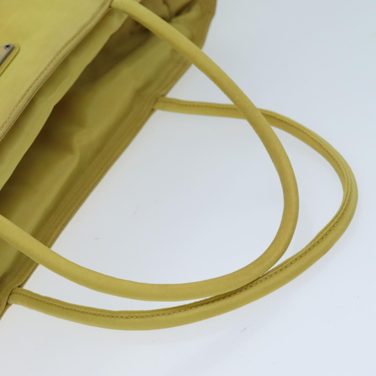 PRADA Hand Bag Nylon Yellow Auth hk1317