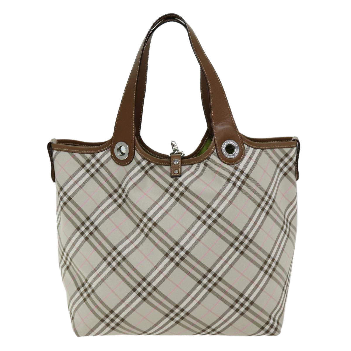 BURBERRY Nova Check Reversible Tote Bag Nylon Beige Auth hk1321 - 0