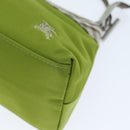 BURBERRY Nova Check Accessory Pouch Nylon Beige Green Auth hk1323-9