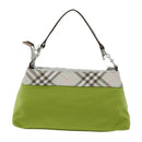 BURBERRY Nova Check Accessory Pouch Nylon Beige Green Auth hk1323-2