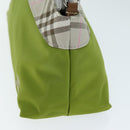 BURBERRY Nova Check Accessory Pouch Nylon Beige Green Auth hk1323-4