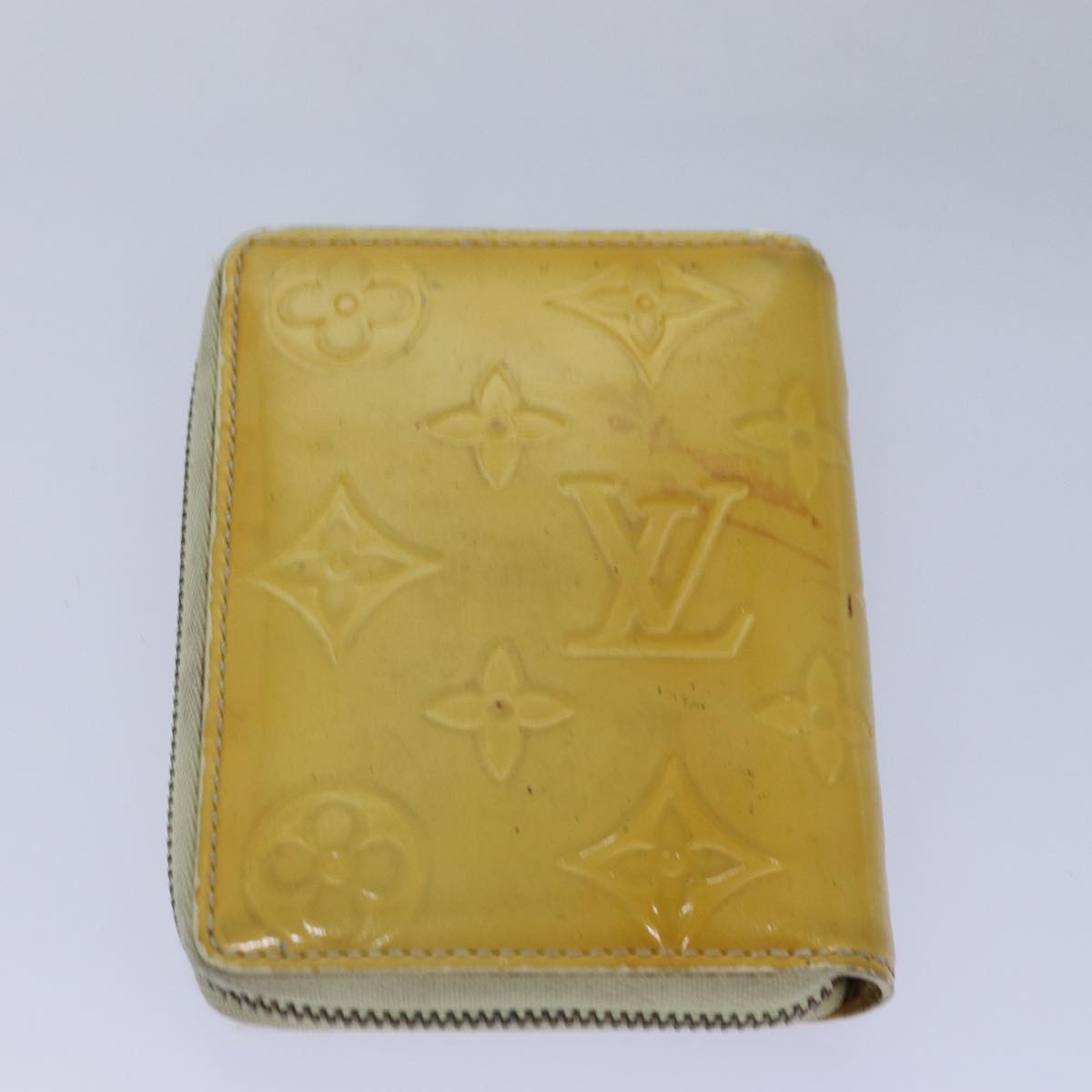 LOUIS VUITTON Monogram Vernis Wallet 3Set Beige Lime Yellow LV Auth hk1324